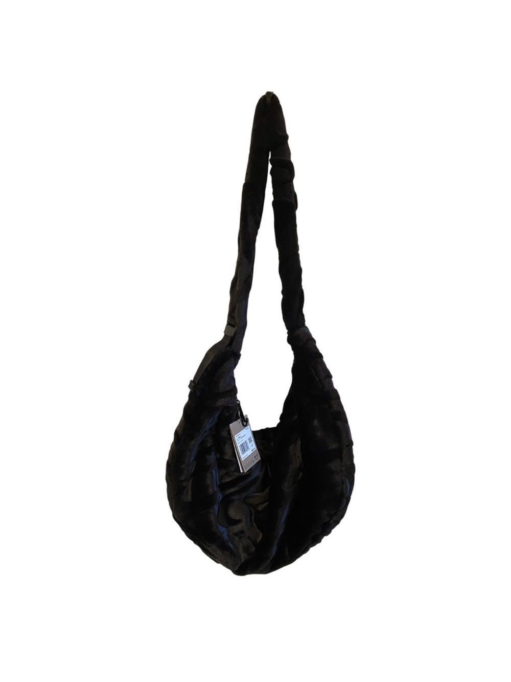 Nike Sportswear Black Faux Fur Slouchy Bag - NWT **